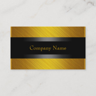 Tarjeta De Visita Elegante amarillo dorado con negro