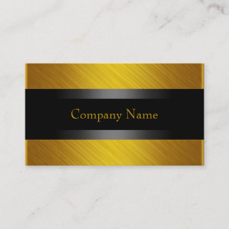 Tarjeta De Visita Elegante amarillo dorado con negro