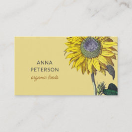 Tarjeta De Visita Elegante amarillo girasol amarillo beige gris