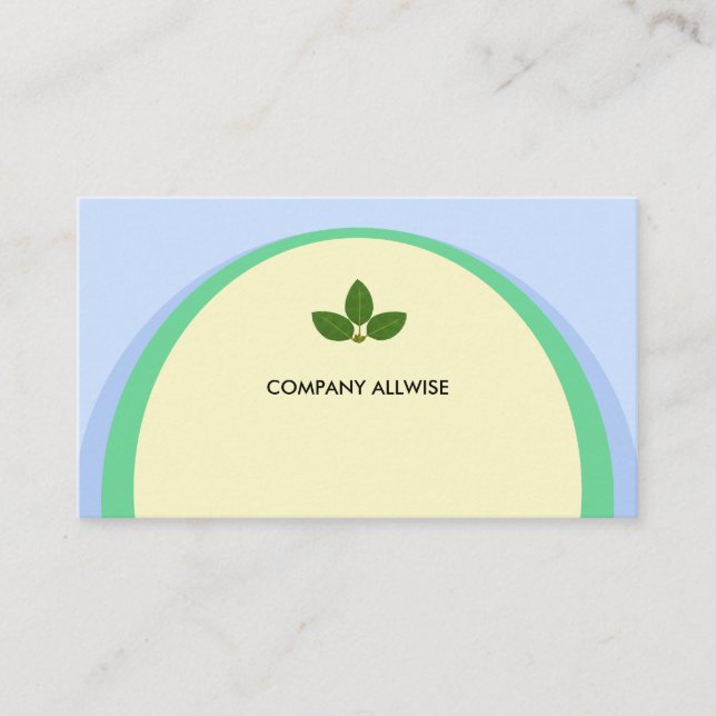 Tarjeta De Visita Elegante amarillo verde claro y azul cielo (Anverso)