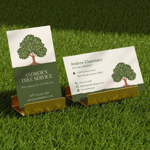 Tarjeta De Visita Elegante Árbitros de jardín de roble para el cuida