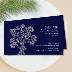 Tarjeta De Visita Elegante árbol en espiral caprichoso moderno