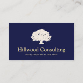 Tarjeta De Visita Elegante árbol profesional logotipo Navy azul