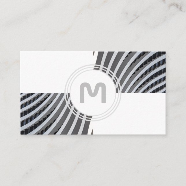 Tarjeta De Visita Elegante arquitectura de monograma dos tintas de t (Anverso)