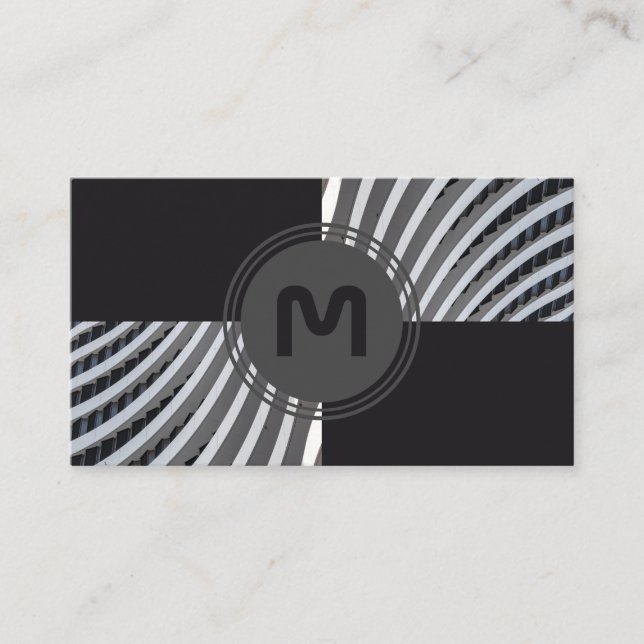 Tarjeta De Visita Elegante arquitectura de monograma dos tintas de t (Anverso)