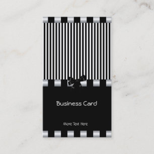 Tarjeta de visita Elegante Art Deco Negro Blanco P