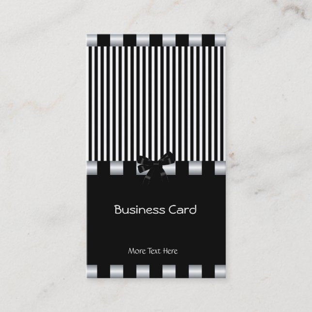 Tarjeta de visita Elegante Art Deco Negro Blanco P (Anverso)