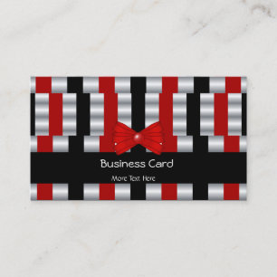 Tarjeta de visita elegante Art Deco rojo persianas