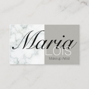 Tarjeta De Visita Elegante Arte de Maquillaje de Mármol de Dos Tonos