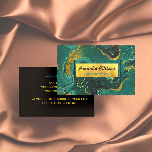 Tarjeta De Visita Elegante arte de mármol turquesa en un autobús de