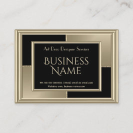 Tarjeta De Visita Elegante Arte Retro Deco Sepia Beige Negro 