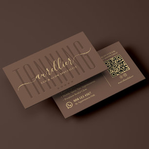 Tarjeta De Visita Elegante Artista de Bronceado Especialista en Bril