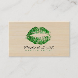 Tarjeta De Visita Elegante artista de madera moderna para labios ver