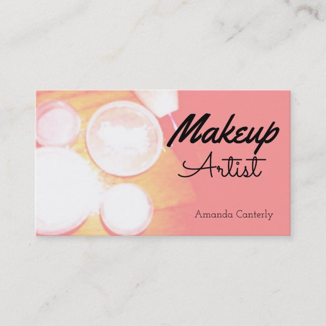 Tarjeta De Visita Elegante artista de maquillaje (Anverso)