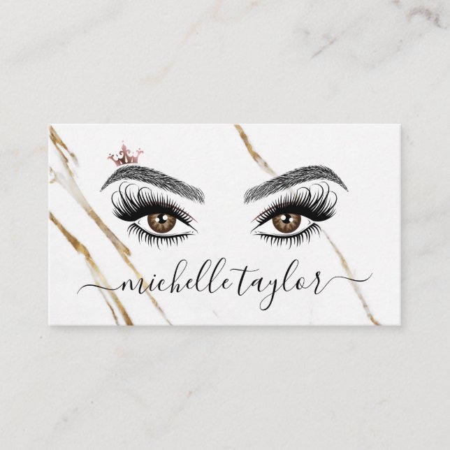 Tarjeta De Visita Elegante artista de maquillaje Beauty Lash Extensi (Anverso)