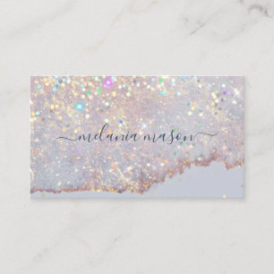Tarjeta De Visita Elegante Artista de Maquillaje con Glam Glitter Ho