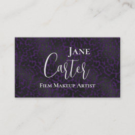 Tarjeta De Visita Elegante artista de maquillaje de filme morado neg