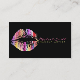 Tarjeta De Visita Elegante artista de maquillaje de labios #23