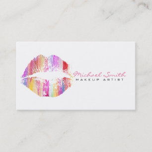 Tarjeta De Visita Elegante artista de maquillaje de labios #24