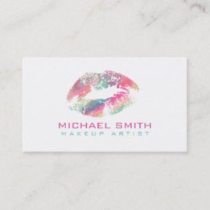 Tarjeta De Visita Elegante artista de maquillaje de labios #30