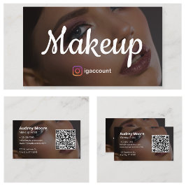 Tarjeta De Visita Elegante artista de maquillaje de moda