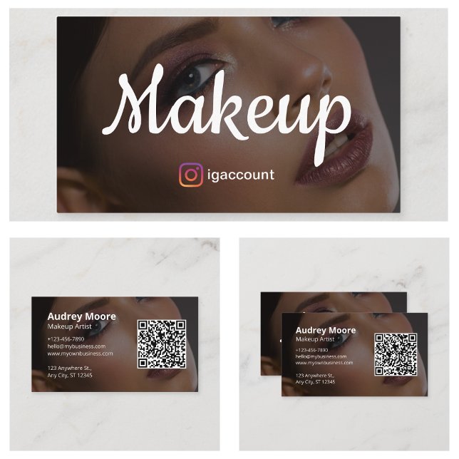 Tarjeta De Visita Elegante artista de maquillaje de moda (Unique Elegant Trendy Makeup Artist Business Card
)
