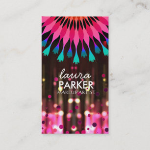 Tarjeta De Visita Elegante artista de maquillaje de Purpurina hueco 