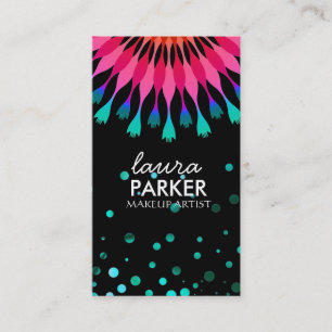 Tarjeta De Visita Elegante artista de maquillaje de Purpurina hueco 