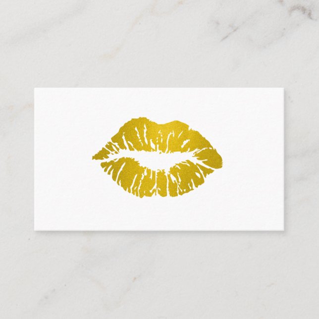 Tarjeta De Visita Elegante artista de maquillaje Faux Purpurina Moda (Anverso)