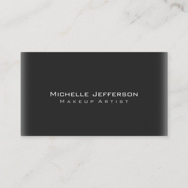 Tarjeta De Visita Elegante artista de maquillaje Gray Business Card (Anverso)
