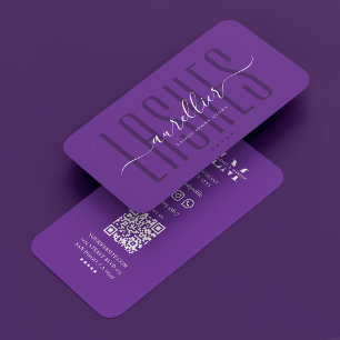 Tarjeta De Visita Elegante artista de maquillaje Lash Tech Royal Pur
