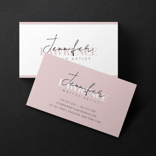 Tarjeta De Visita Elegante artista de maquillaje Minimalista de moda