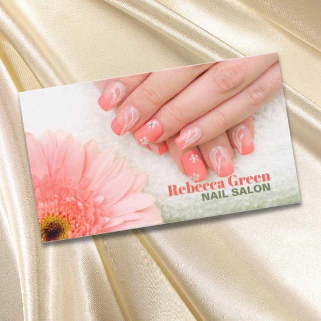 Tarjeta De Visita Elegante artista de uñas manicurista de moda en el (Elegant Trendy Manicurist Nail Artist Nail Salon Business Card)