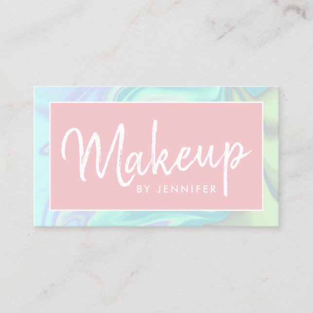 Tarjeta De Visita Elegante artista holográfico moderno y elegante (Anverso)