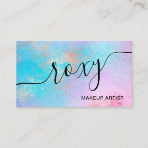 Tarjeta De Visita Elegante artista moderno de maquillaje de acuarela
