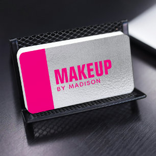 Tarjeta De Visita Elegante artista moderno de maquillaje de Moda ros