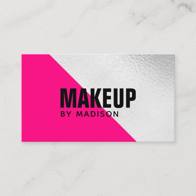 Tarjeta De Visita Elegante artista moderno de maquillaje de Moda ros (Anverso)