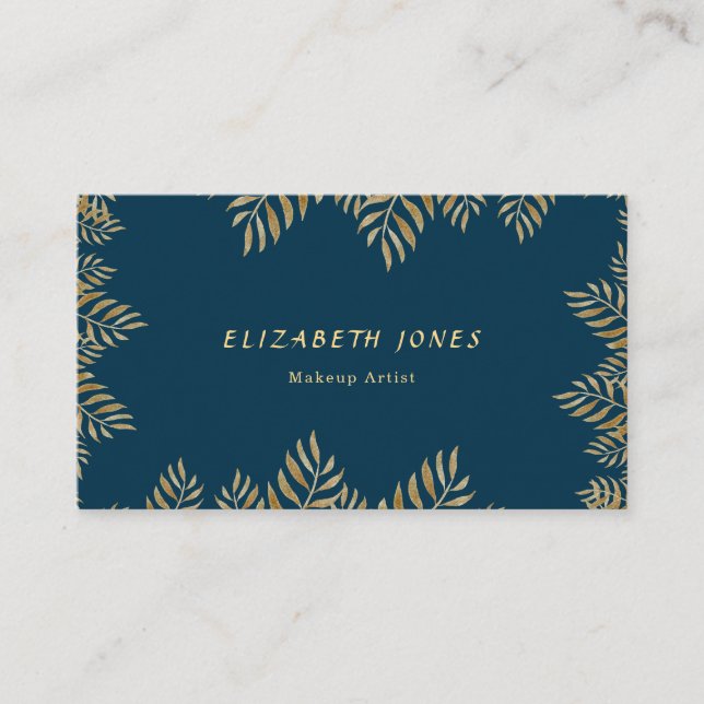 Tarjeta De Visita Elegante artista tropical de maquillaje (Anverso)