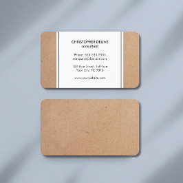 Tarjeta De Visita Elegante asesor blanco de cartón simple