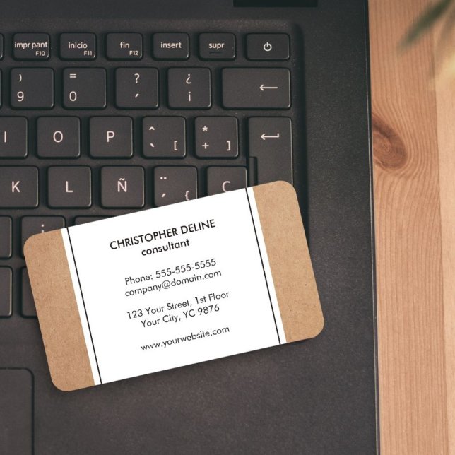 Tarjeta De Visita Elegante asesor blanco de cartón simple (Subido por el creador)