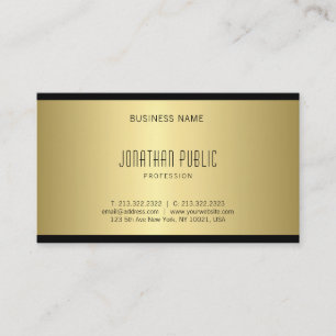 Tarjeta De Visita Elegante aspecto dorado elegante moderno creativo 