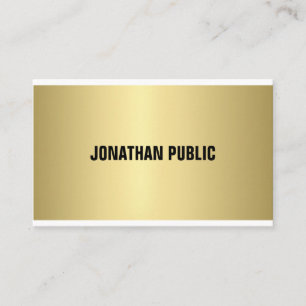 Tarjeta De Visita Elegante aspecto dorado profesional moderno simple
