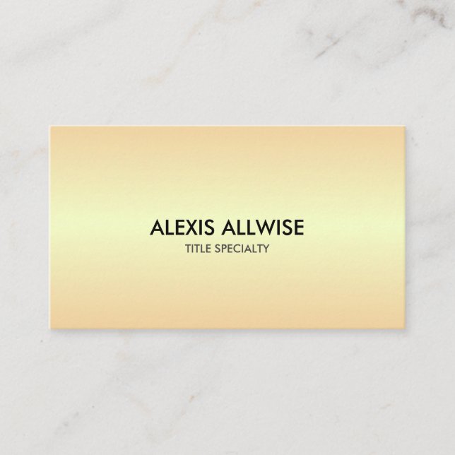 Tarjeta De Visita Elegante aspecto metálico dorado (Anverso)