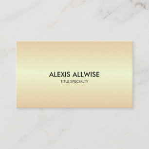 Tarjeta De Visita Elegante aspecto metálico dorado beige