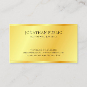 Tarjeta De Visita Elegante aspecto metálico Faux Gold personalizado