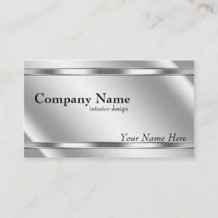 Tarjeta De Visita Elegante aspecto metálico platino sombreado