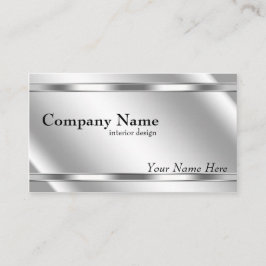 Tarjeta De Visita Elegante aspecto metálico platino sombreado