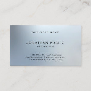 Tarjeta De Visita Elegante aspecto plateado moderno sencillo profesi