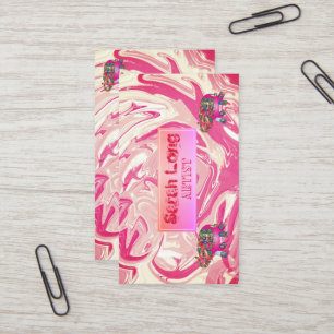Tarjeta De Visita Elegante Autobús de lujo dulce de mármol rosa para