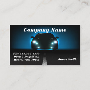 Tarjeta De Visita Elegante Automóvil Azul Audaz Estilo UE